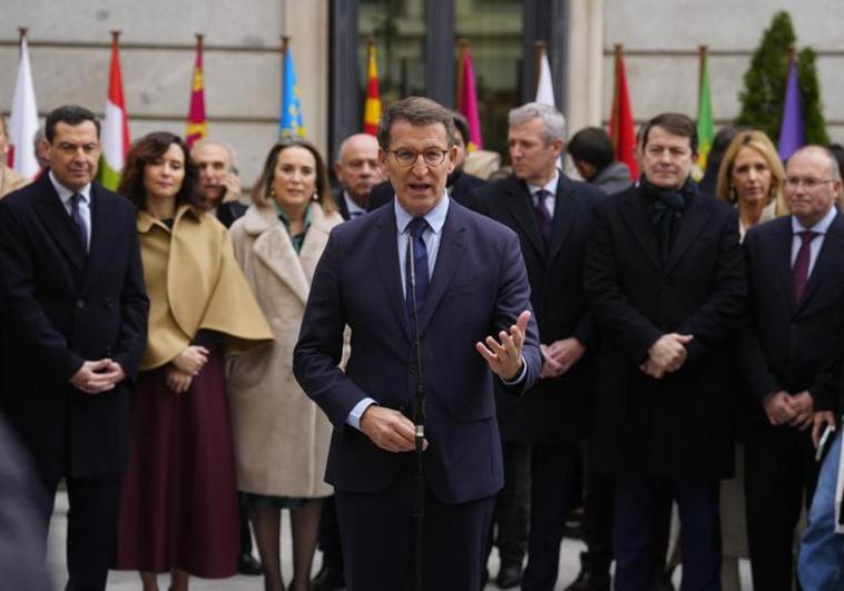 El presidente del PP, Alberto Núñez Feijóo, comparece en el Congreso de los Diputados