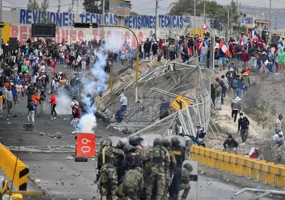 Una de las protestas en contra de la presidenta Dina Boluarte en Perú