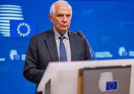 El jefe de la diplomacia europea, Josep Borrell, este lunes en Bruselas.