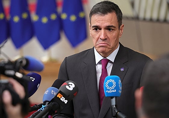 Sánchez este jueves antes de participar en el Consejo Europeo en Bruselas