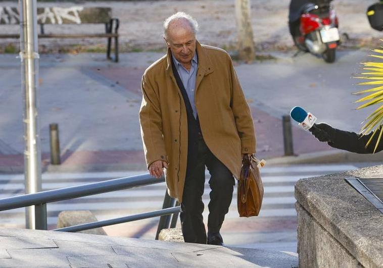 Rodrigo Rato, a su llegada a la Audiencia, este viernes en Madrid.