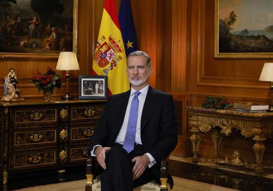 Felipe VI, en un momento de su discurso navideño.