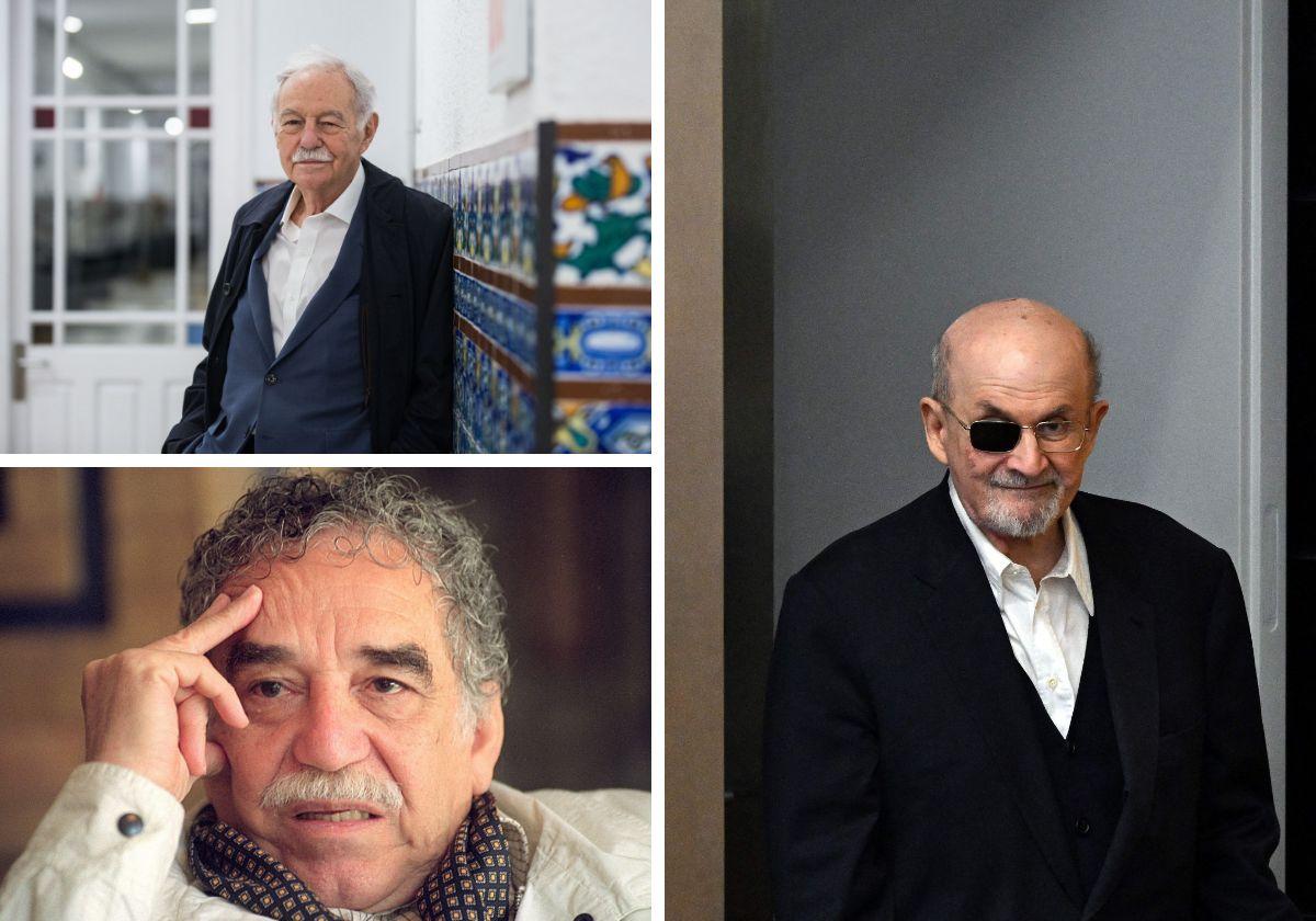 Eduardo Mendoza, Gabriel García Márquez y Salman Rushdie.