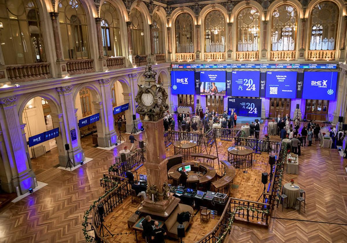 Interior de la Bolsa de Madrid.