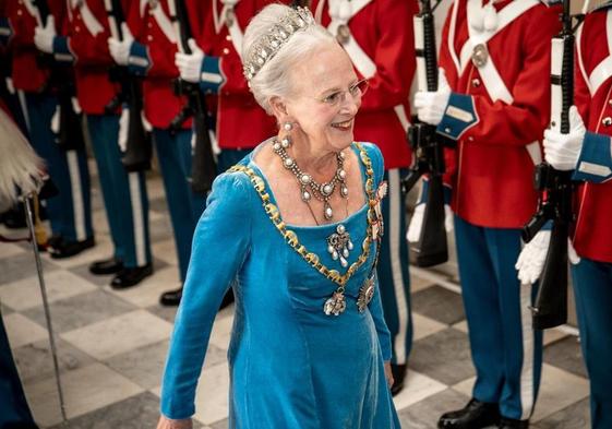 La reina Margarita II, en el Palacio de Christiansborg de Copenhague