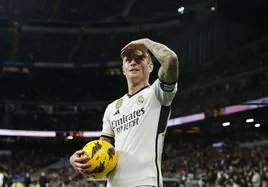 Toni Kroos, centrocampista del Real Madrid, durante un partido de la presente temporada.