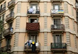 Imagen de archivo de protestas contra pisos turisticos en Barcelona
