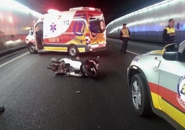 Un accidente de una moto en Madrid, en una imagen de archivo