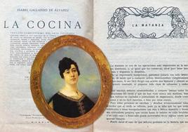 Tomo II de 'La cocina' y retrato de su autora Isabel Gallardo de Álvarez.