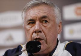 Carlo Ancelotti, durante la rueda de prensa.