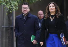 El presidente de la Generalitat, Pere Aragonès y la consellera de la Presidencia, Laura Vilagrà