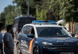 Un coche de la Policía Nacional de patrulla en Madrid.