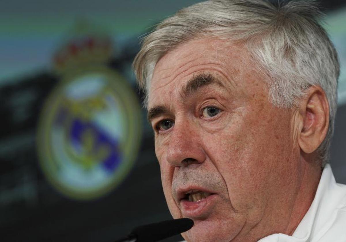 Carlo Ancelotti, durante la rueda de prensa.