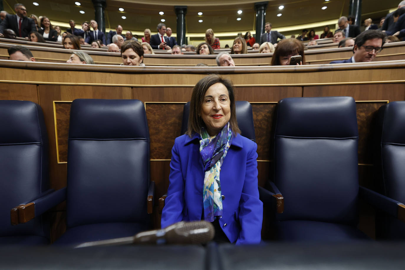 Margarita Robles, durante una sesión en el Congreso.