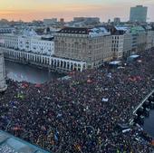 La Policía de Hamburgo suspende una manifestación contra la ultraderecha por la masiva afluencia