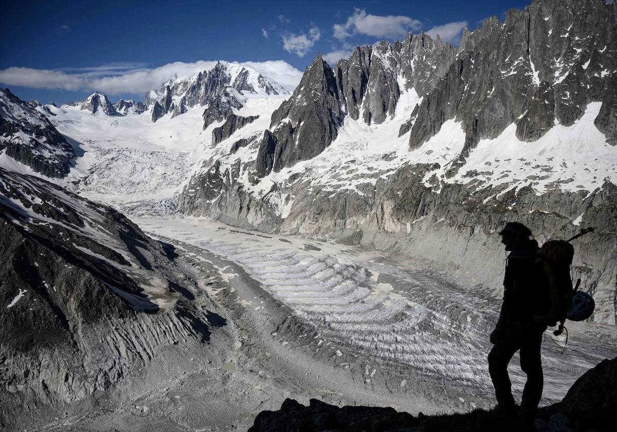 Imagen del glaciar Mer de Glace, cerca de Chamonix.