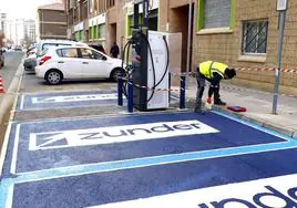Cargador eléctrico de vehículos en Miranda de Ebro (Burgos).