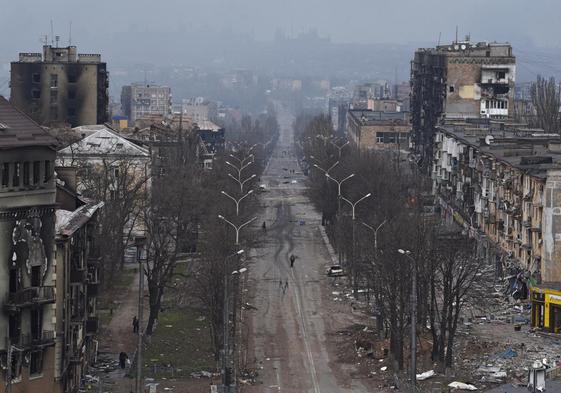 La ciudad de Mariupol, destrozada por los bombardeos