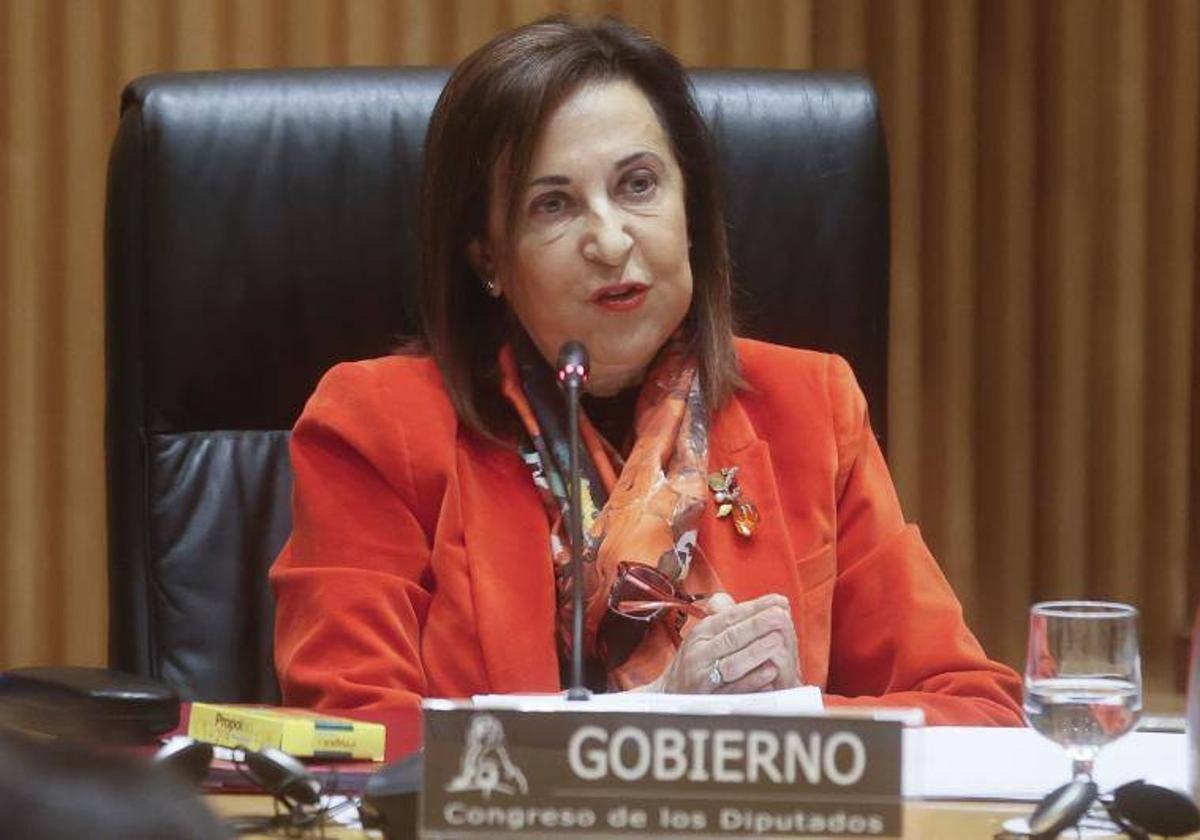 Margarita Robles comparece en la Comisió de Defensa del Congreso.