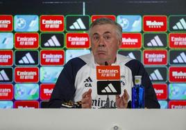 Carlo Ancelotti, durante la rueda de prensa.