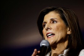 Nikki Haley, en un discurso ante sus simpatizantes.