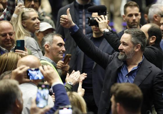 Santiago Abascal, durante la Asamblea de Vox.