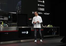 Andreas Caminada en el escenario principal de Madrid Fusión.