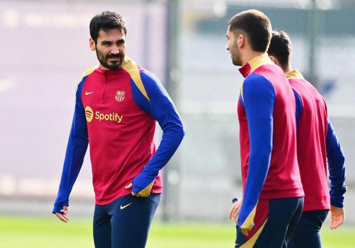 Los futbolistas del Barça, preparando el partido ante Osasuna.