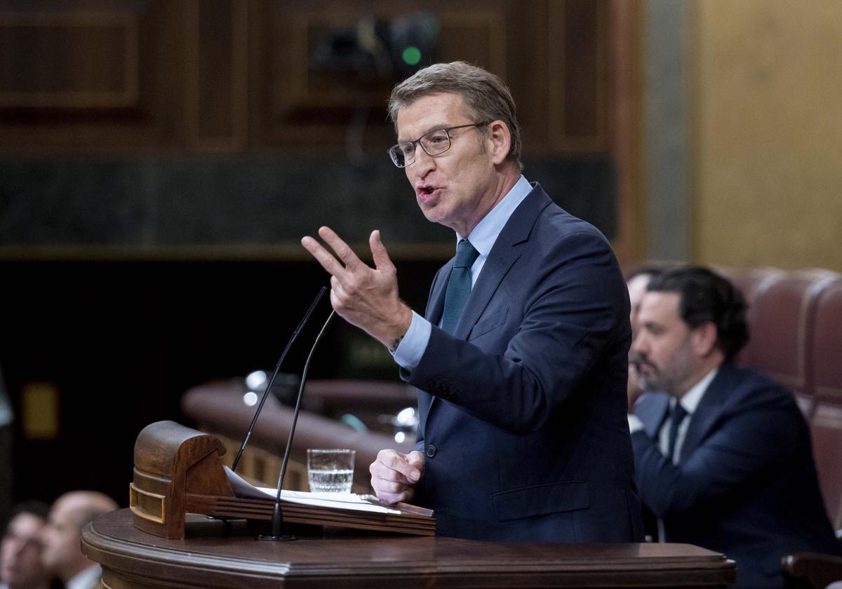 Feijóo interviene este martes en el pleno del Congreso.