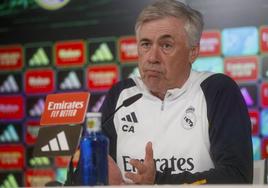 Carlo Ancelotti, durante la rueda de prensa.