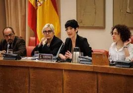 La ministra de Inclusión, Seguridad Social y Migraciones, Elma Saiz, durante la última comisión del área