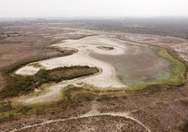 Imagen de la laguna de Santa Olalla el pasado verano.