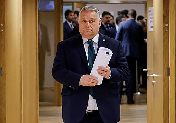 El dirigente húngaro, Viktor Orbán, a su llegada a la última cumbre europea en Bruselas.