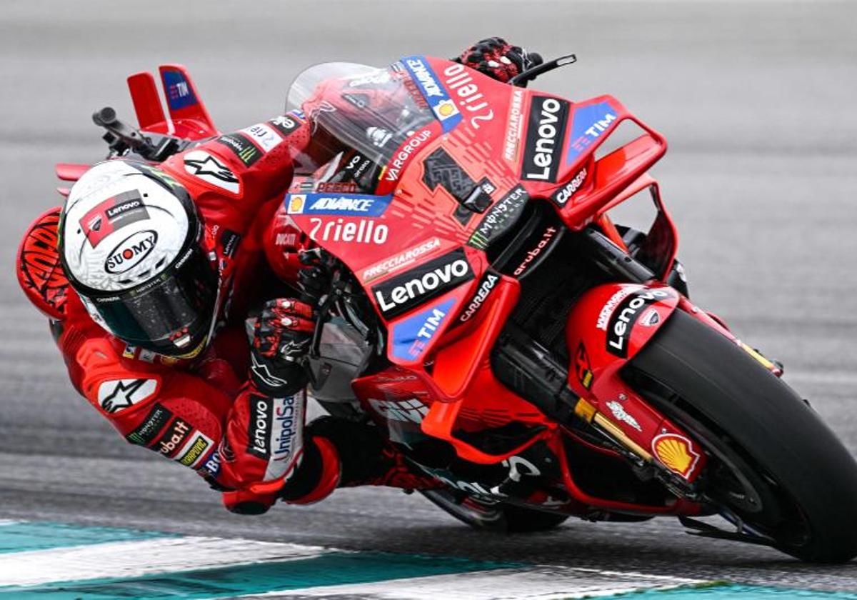 Pecco Bagnaia, durante la última jornada de los test de Sepang.