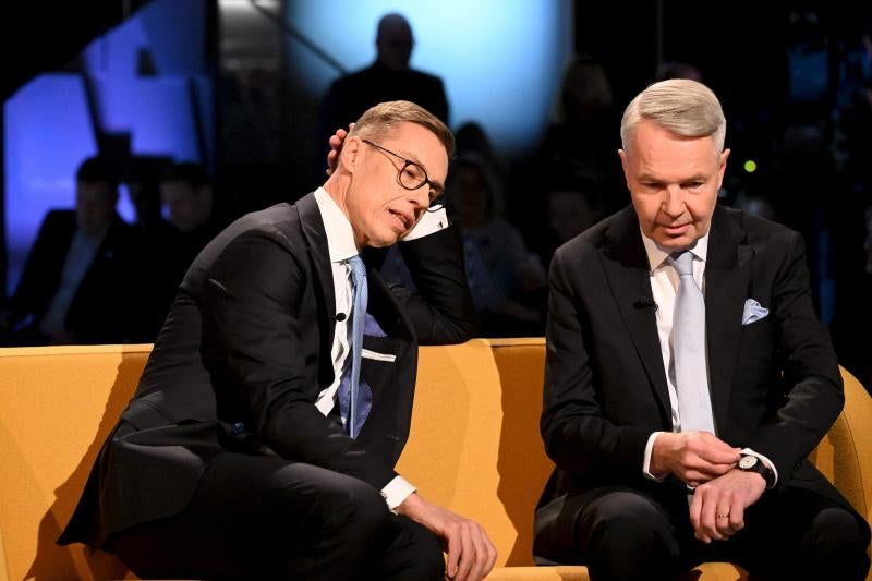 Pekka Haavisto y Alexander Stubb, en un debate televisivo.