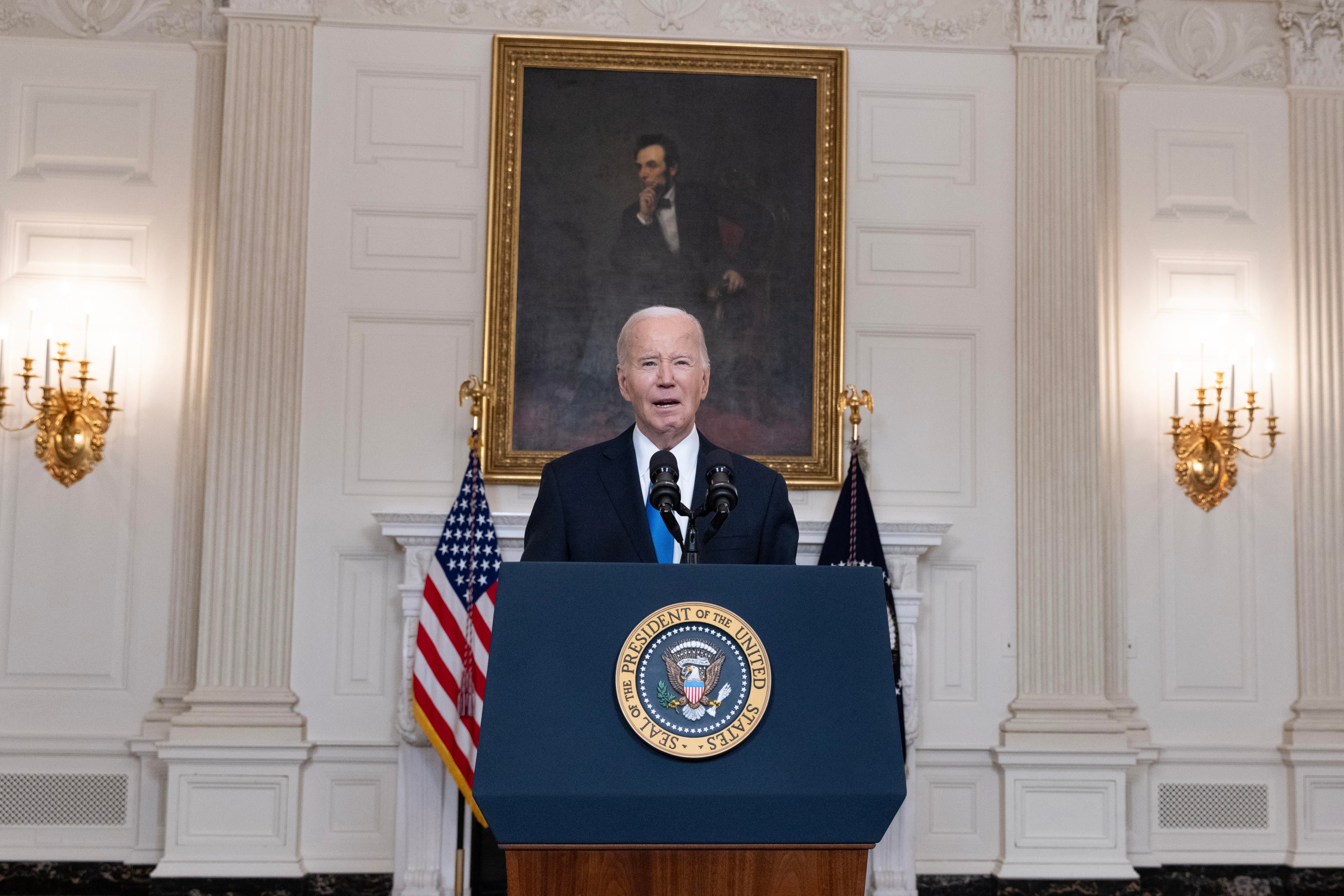 Joe Biden, durante su comparecencia.