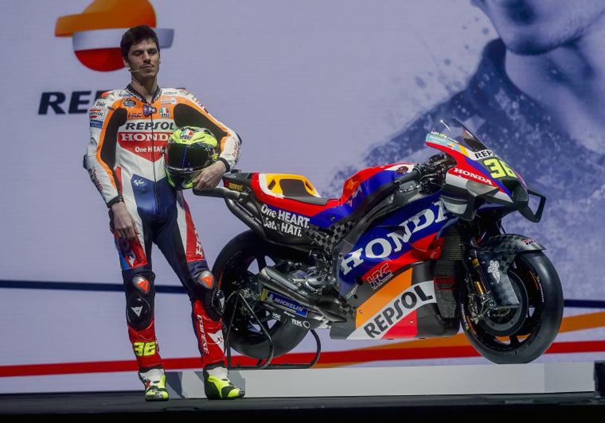 Joan Mir, durante la presentación del equipo Repsol Honda de MotoGP.