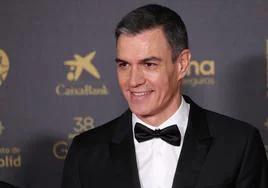 El presidente del Gobierno, Pedro Sánchez, posa en la alfombra rosa previa a la gala de la 38 edición de los Premios Goya.