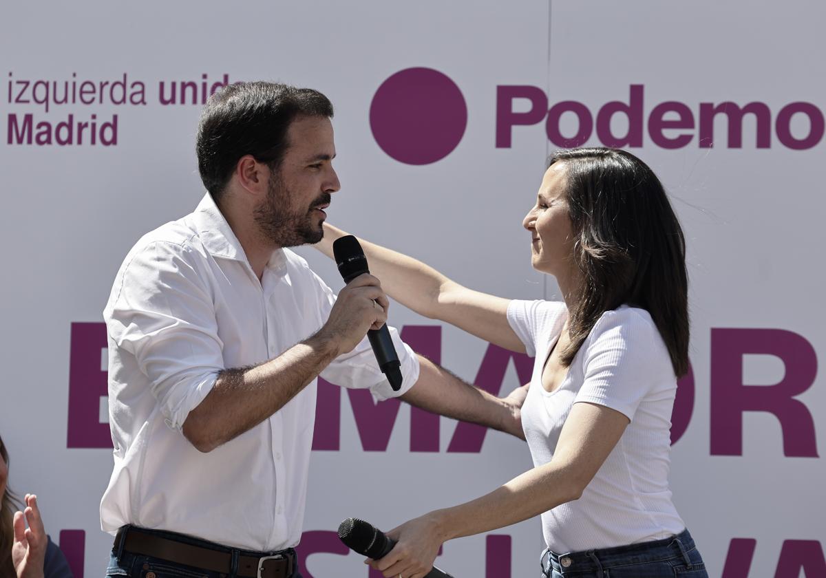 La secretaria general de Podemos, Ione Belarra, y el exlider de Izquierda Unida, Alberto Garzón