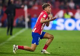 Marcos Llorente, durante el último partido de Liga del Atlético, contra el Sevilla.