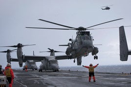 Imagen del portaaviones Juan Carlos I, durante unas maniobras de la OTAN.