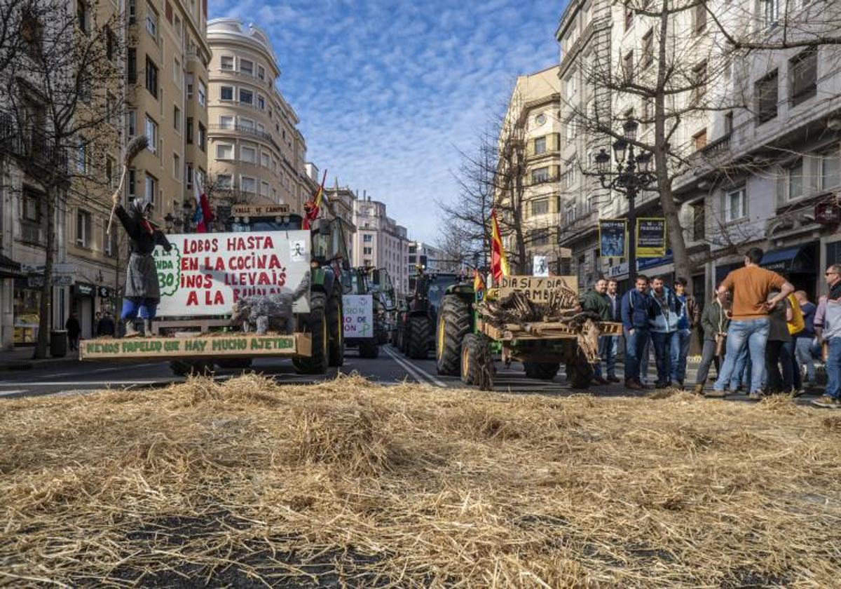 Los agricultores concentrados en Santander.