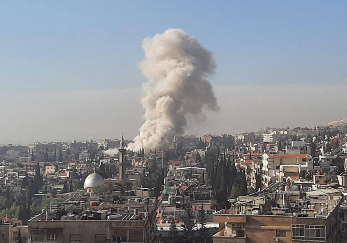 La ciudad de Damasco, capital de Siria, tras el supuesto ataque israelí a la Inteligencia iraní.