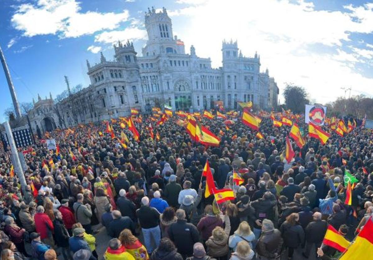 Manifestación en contra del Ejecutivo de Pedro Sánchez, en enero de 2023.