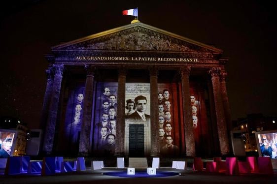 El Panteón de París durante la ceremonia de este miércoles.