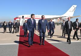 Sánchez durante su visita a la capital de Marruecos este miércoles