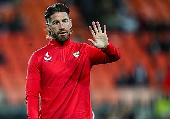 Sergio Ramos, antes de un partido de la presente temporada.
