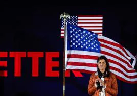 Nikki Haley, en un acto de campaña en Carolina del Sur.