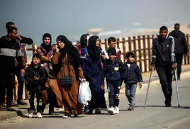 Refugiados palestinos, en la Franja de Gaza.