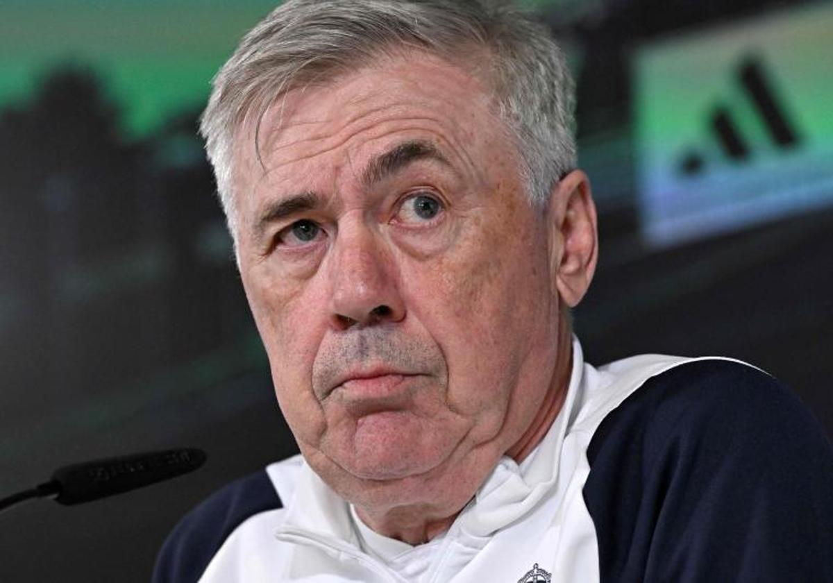 Carlo Ancelotti, en rueda de prensa.